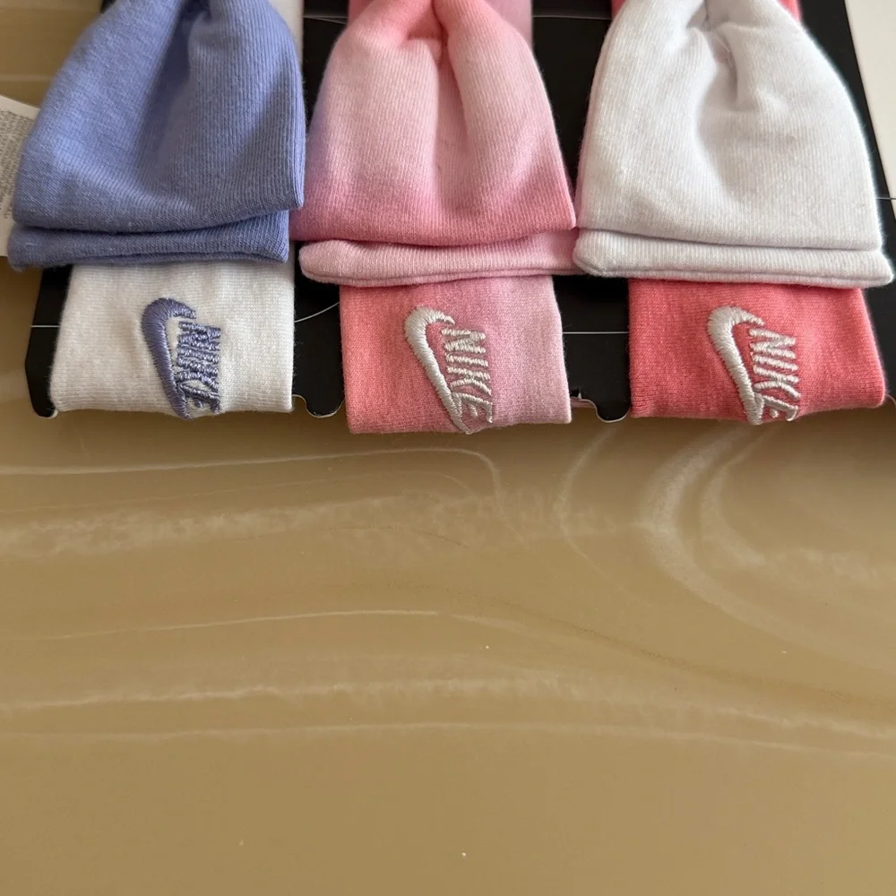 Nike Baby Girls 3-Pack Bow Headbands NWT Newborn Infant Pink Purple White